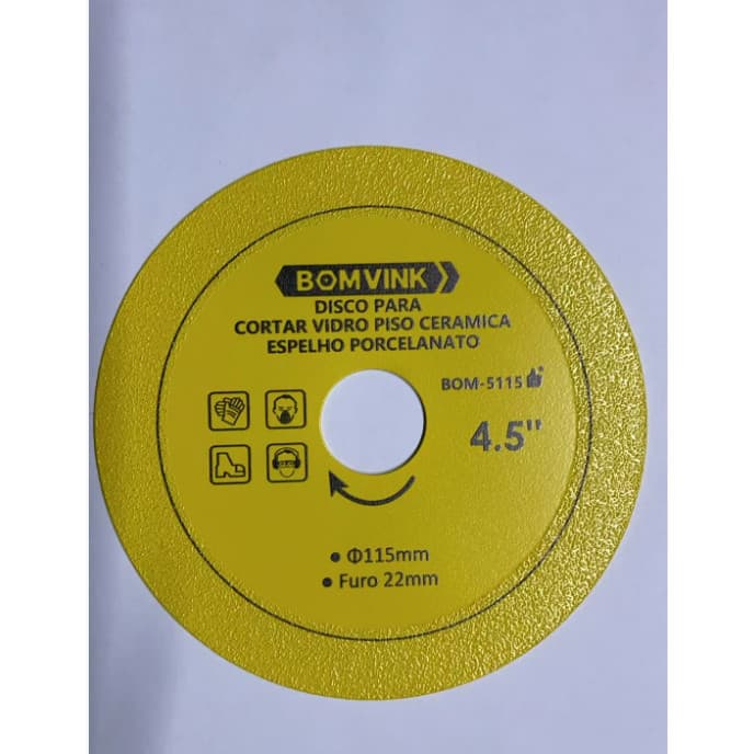 Disco de Corte Ultrafino BOMVINK 115mm Furo 22/20mm para Vidro Espelho e Porcelanato
