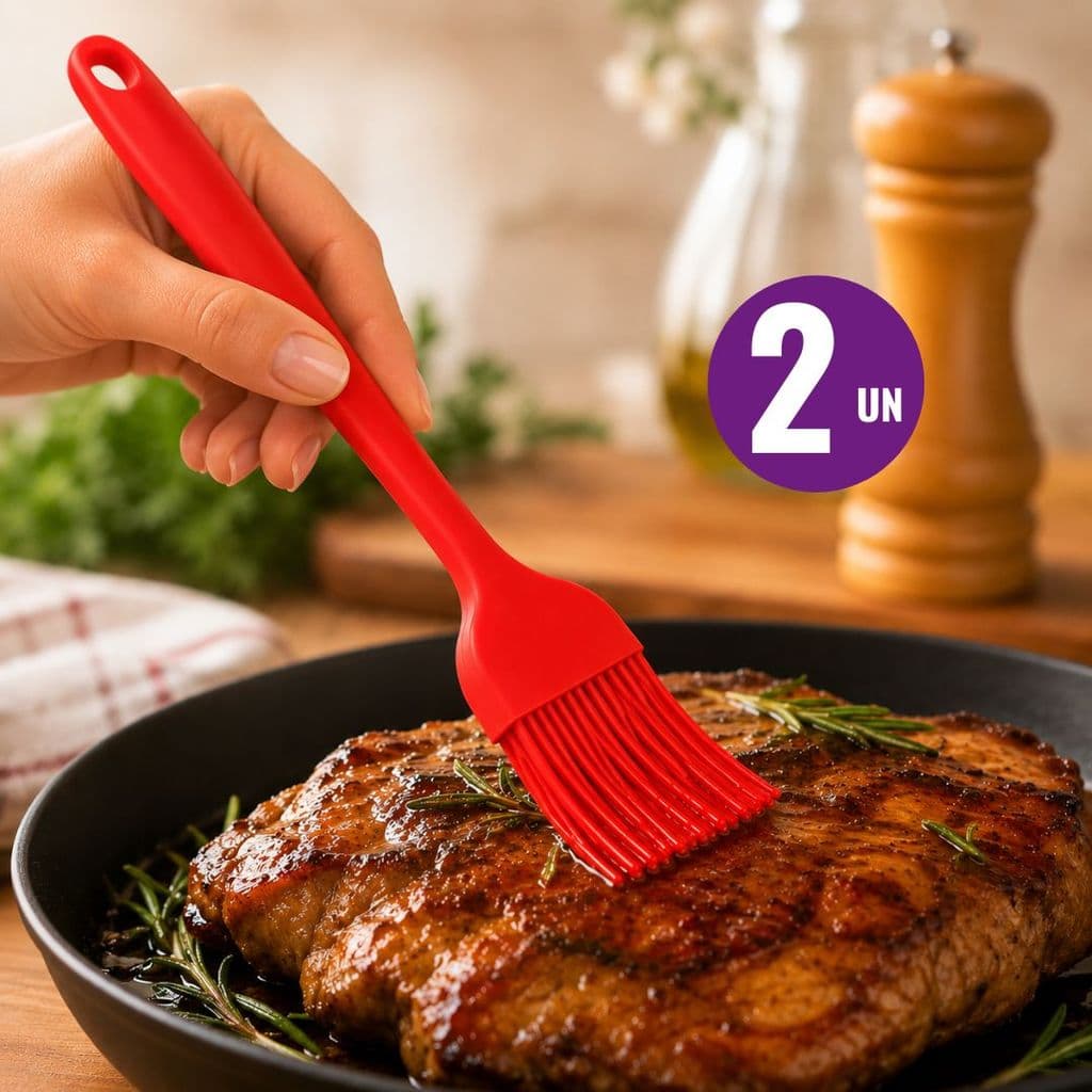 Pincel Silicone Culinário | 2, 3 ou 4 Unidades Para Passar Manteiga Azeite Molhos e Gema