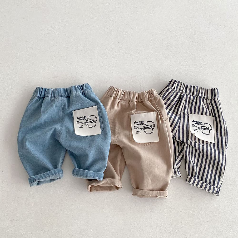 Crianças remendo calças casuais 0-3 anos de idade primavera outono coreano crianças roupas meninos moda calças listradas