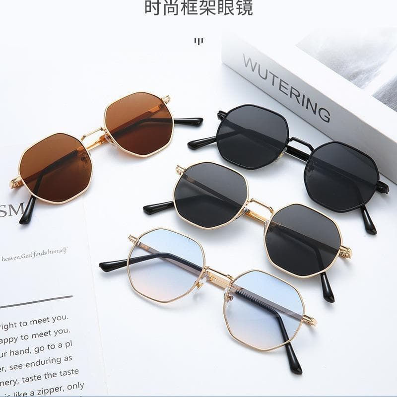 Gradiente na moda mestre grande quadro Retro novo estilo óculos de sol feminino versão coreana Metal óculos de sol moda