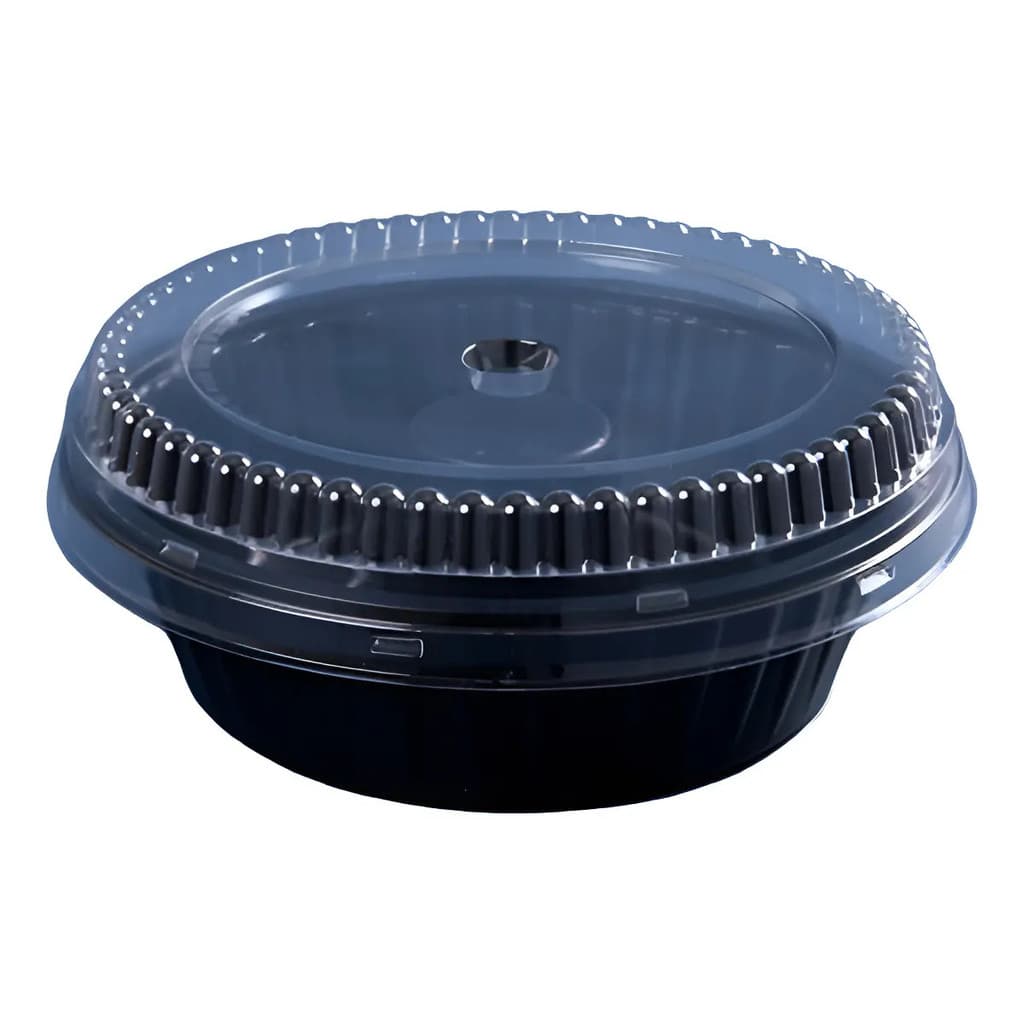 Pote Para Alimentos Galvanotek G234 Forneável 1200ml 1.2l Preta/tampa Cristal