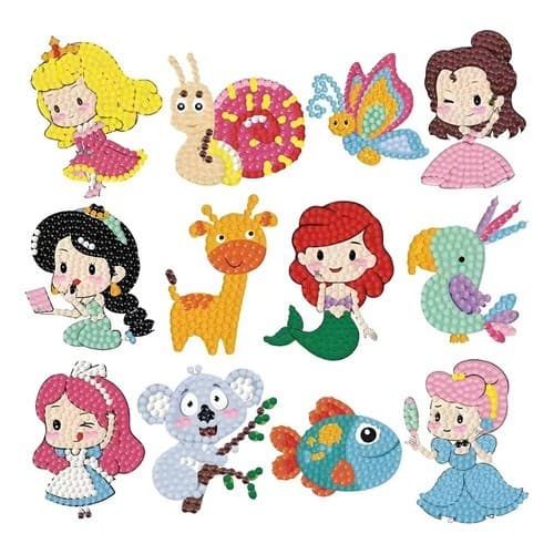 Adesivos Kit Pintura de Diamante 5d DIY para Crianças de Princesas Bichinhos Infantil Produ