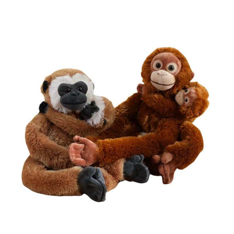 Macaco pendurado boneca orangotango mãe criança boneca cortina fivela de braço longo raposa macaco brinquedo de pelúcia