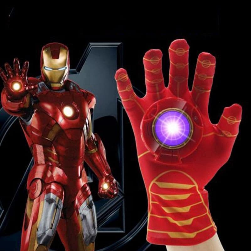 Luvas de Mão Esquerda do Homem de Ferro dos Vingadores com Luz + Som, Presente de Cosplay para Meninos, Brinquedos YUHM