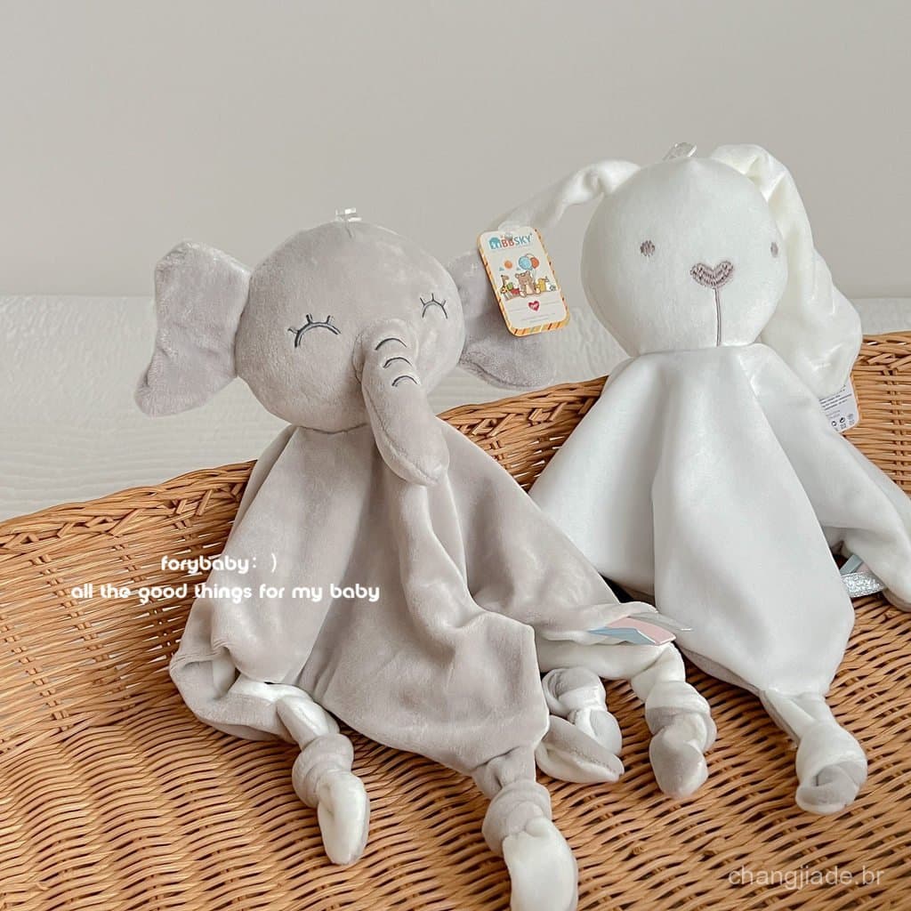 Nova manta de conforto para bebês, amiga da pele, boneco de coelho para dormir, brinquedo de pelúcia com chocalho para b