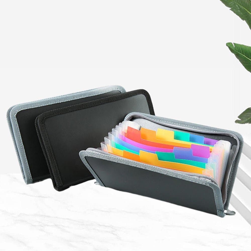 Pasta de Arquivos Expansível, Organizador de Arquivos com 13 Bolsos e Zíper, Pasta de Arquivos A6 Portátil Expansível pa