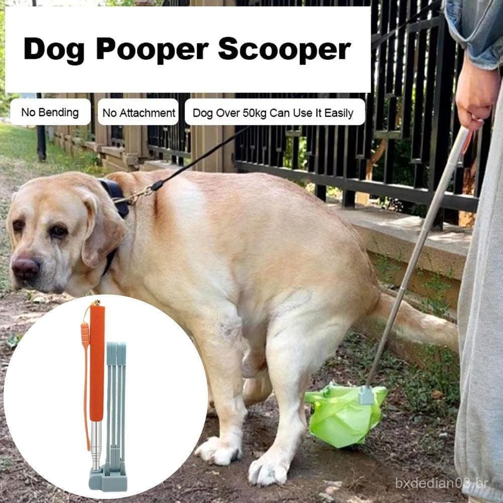 Cão De Estimação Alça Longa Pet Cocô Colher Dobrável Vara Coletor Limpeza Multifuncional D6b8