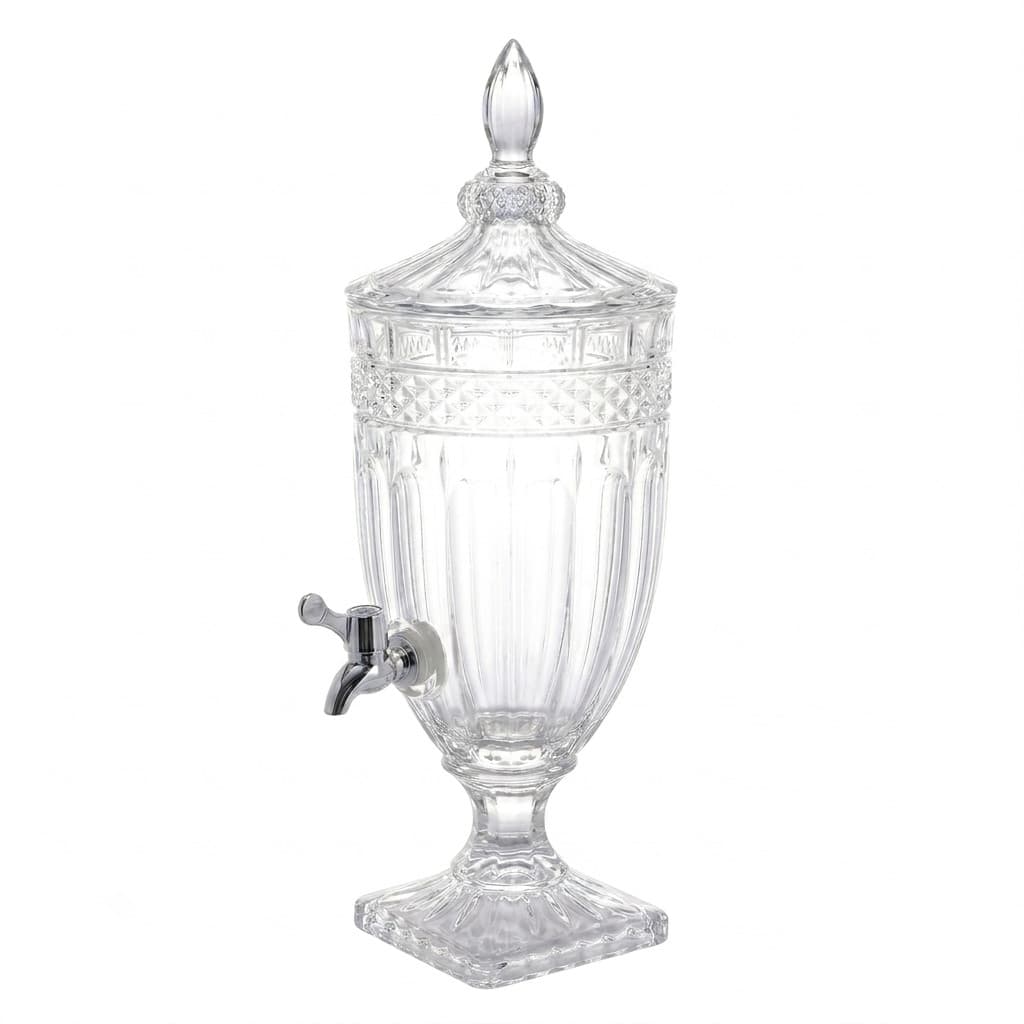 Dispenser Suqueira de Cristal C/Pé e Tampa Brandon Transparente 4,5 Litros Wolff