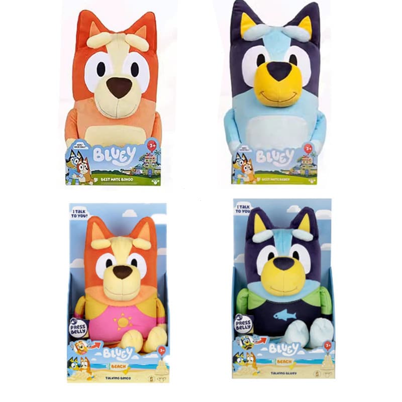 Bluey Talking Pelúcia Cachorro Azul Família Bingo Brinquedo Musical De
