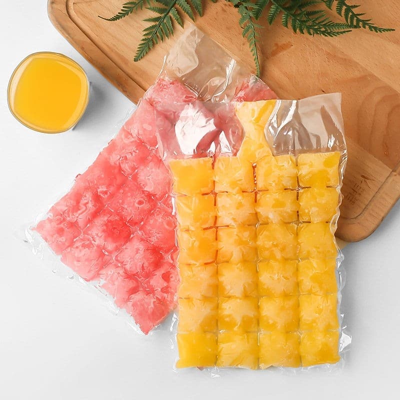Saco de gelo descartável de maracujá, saco de bandeja de gelo autovedante, criativo, selado, pequena caixa de gelo, mold