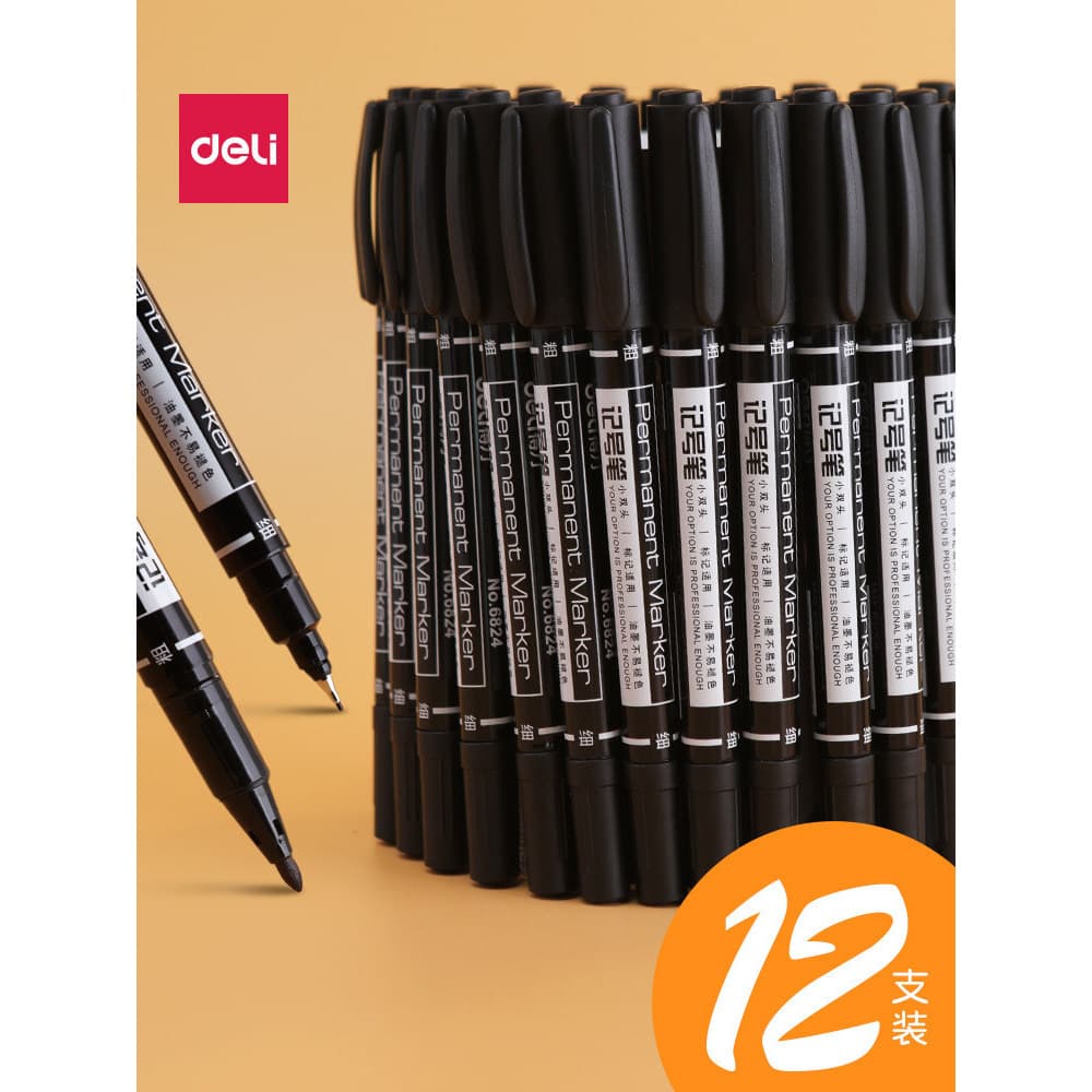 Poderoso forro de gancho pequeno de duas cabeças caneta marcador de nota oleosa de cabeça fina estudantes do jardim de i