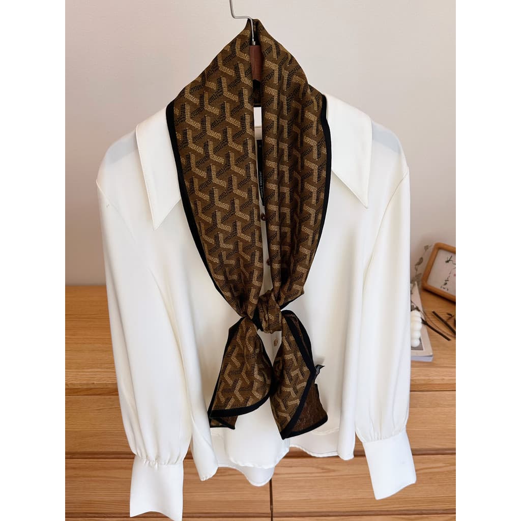 Estilo de dinheiro antigo Retro High-End luz luxo lenço de lã de seda feminino primavera outono algodão decorativo cache