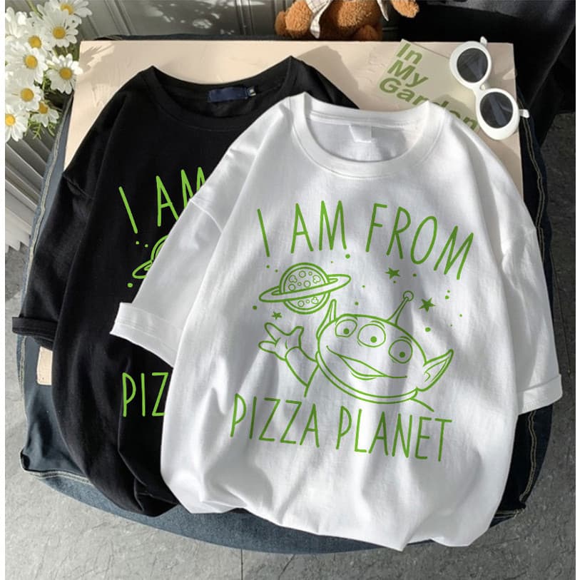 Camiseta  ET Planeta Da Pizza Larga Nave Espacial