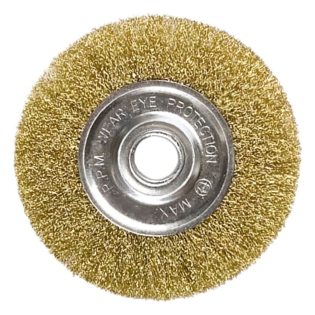 Conjunto de disco de escova de aço redondo de 6" x 7/8" e escova de arame de três peças para rebolos