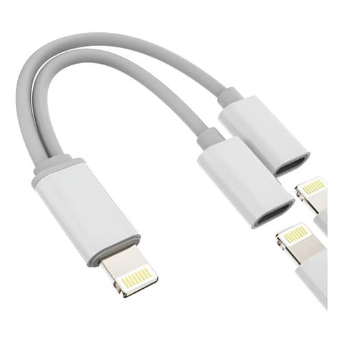 Adaptador Duplo 2 Saídas de Fone e Carregador Para iPhone 14 13 12 11 Xr 8 7 6 5