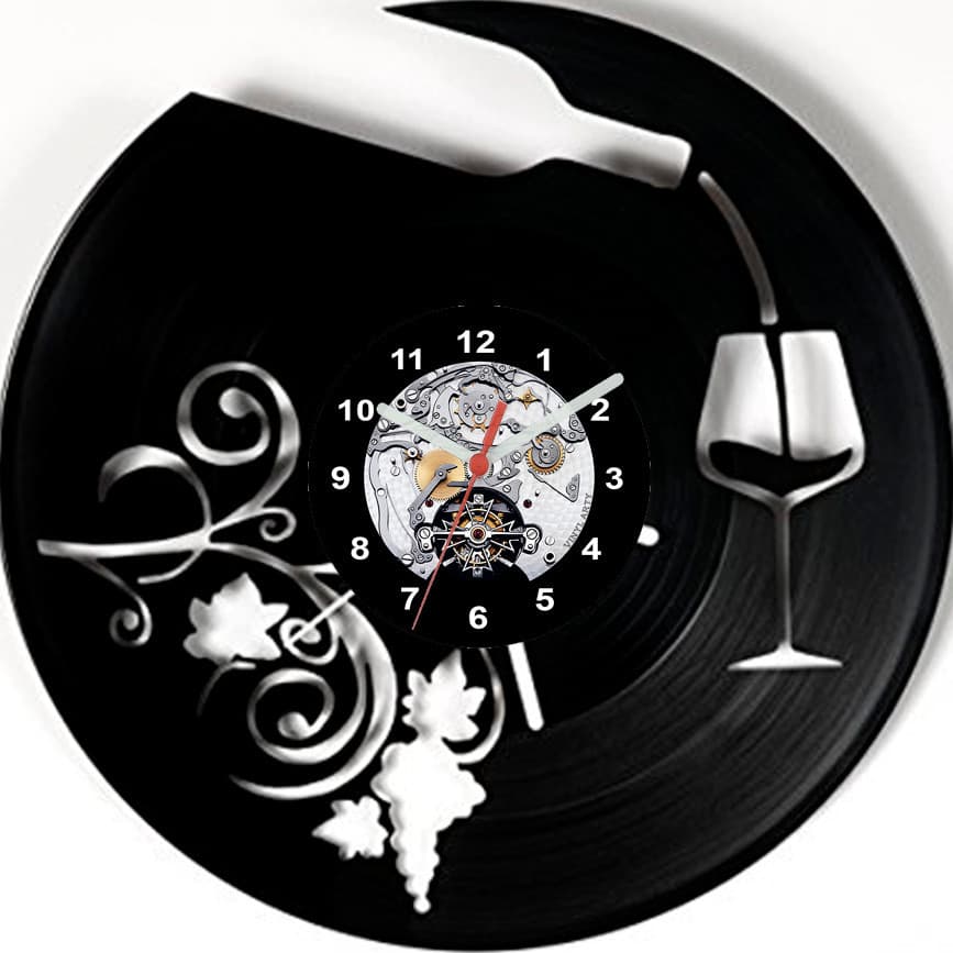 Relógio de Parede vinho Relógio De Relógios de parede Disco de Vinil Decorativo Vintage Silencioso 3