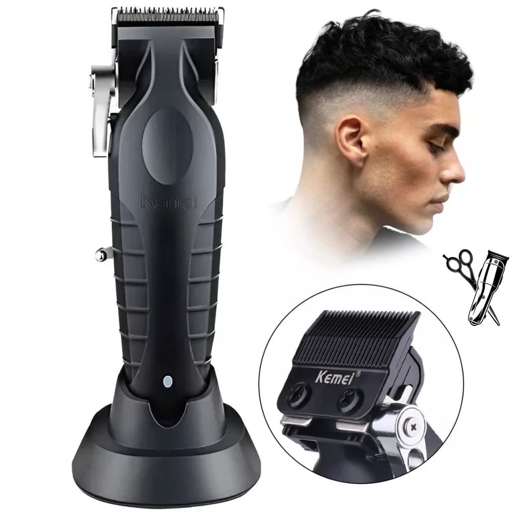 Kemei KM2296: Máquina Elétrica de Corte de Cabelo e Barba Afiada Original e Durável
