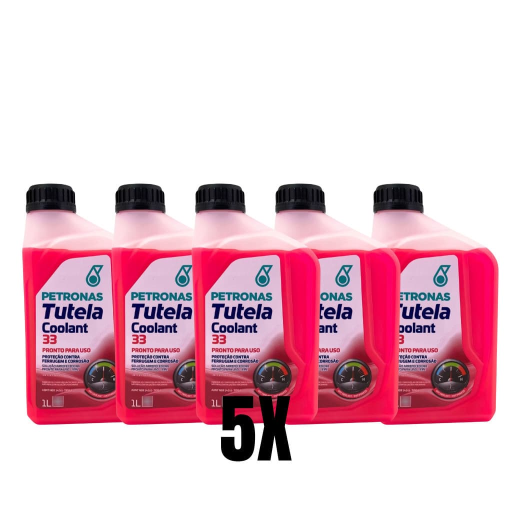Kit 5 Petronas Tutela Coolant 33 Aditivo Para Radiador 1L