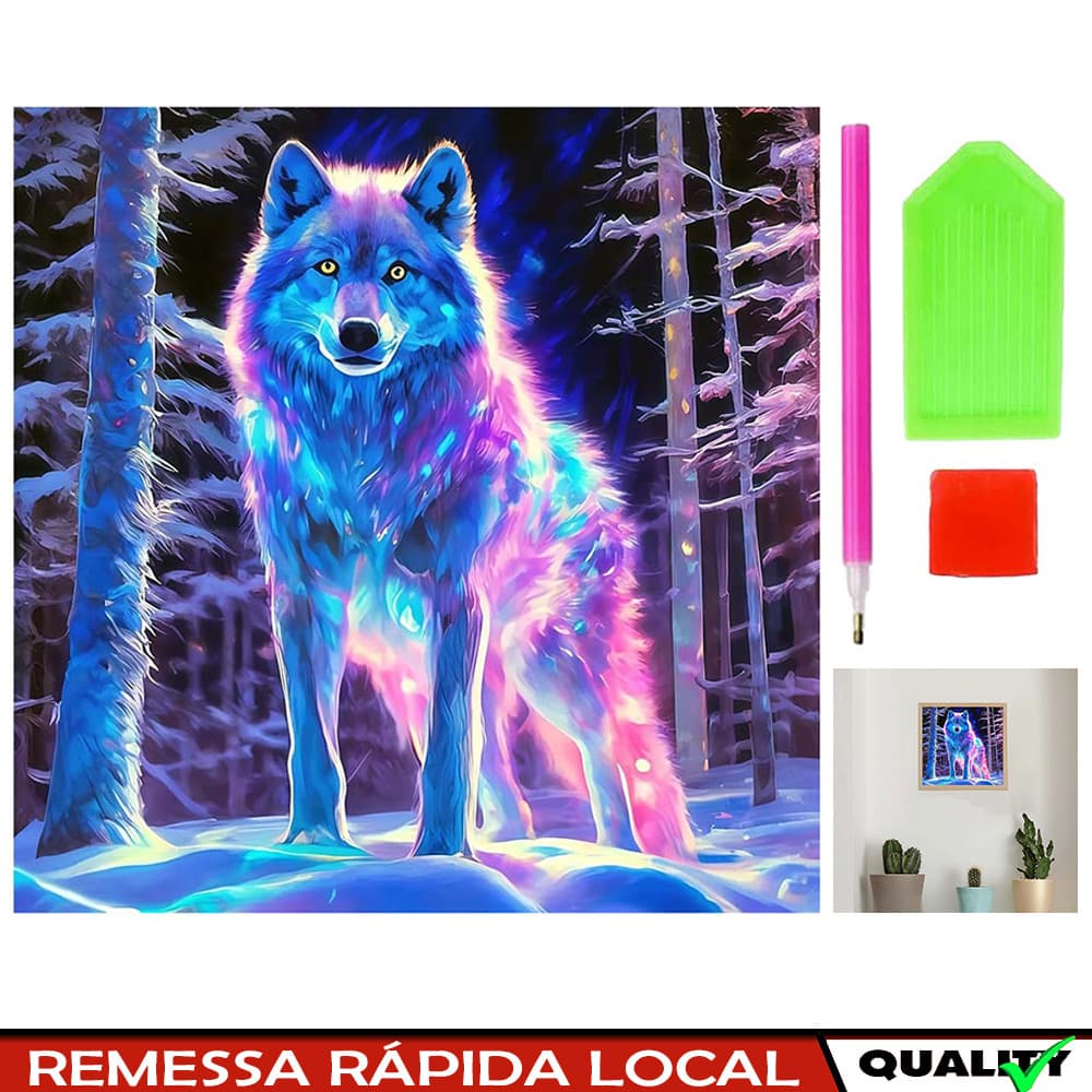 Lobo do Gelo, kit de pintura com diamantes quadrados, 30 x 30 cm, pontas de diamantes quadrados, artes e artesanato