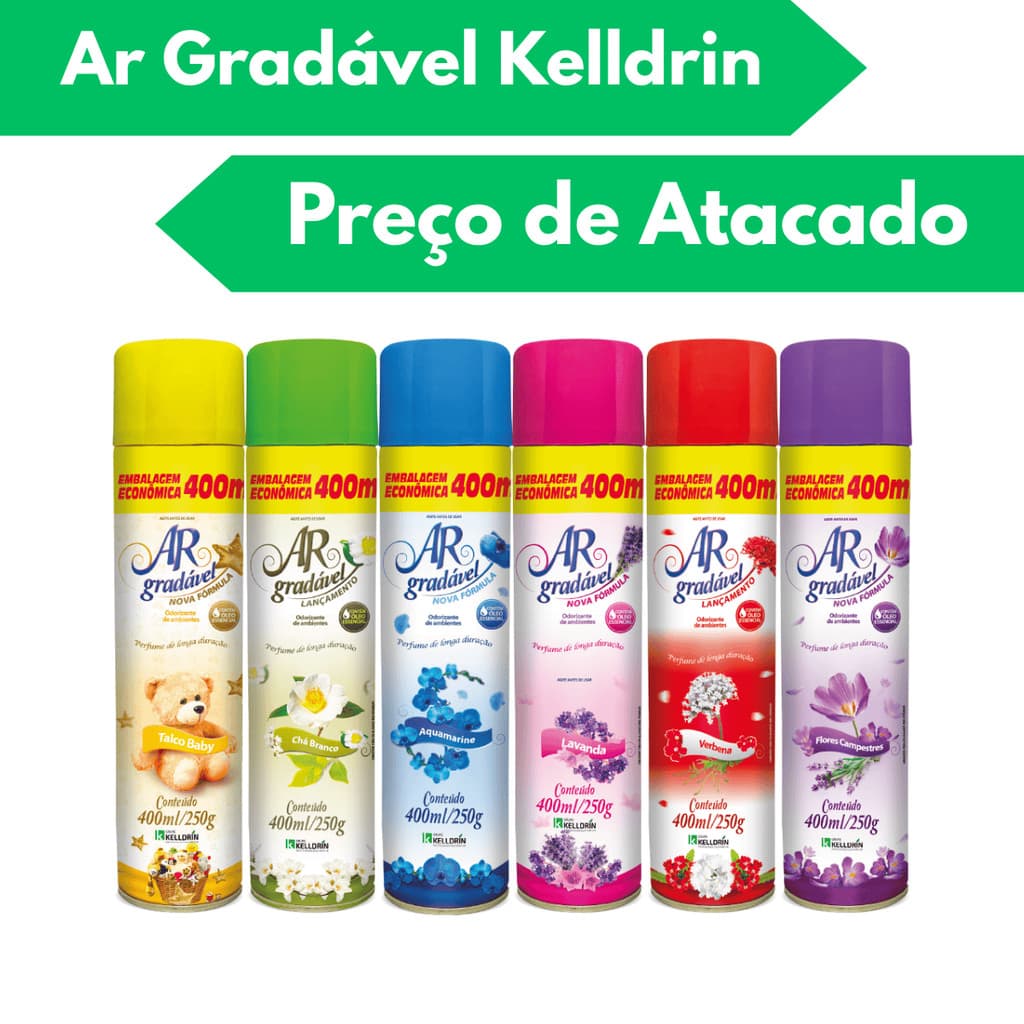 Bom Ar Aromatizador De Ambiente Ar Gradavel Kelldrin 400ml