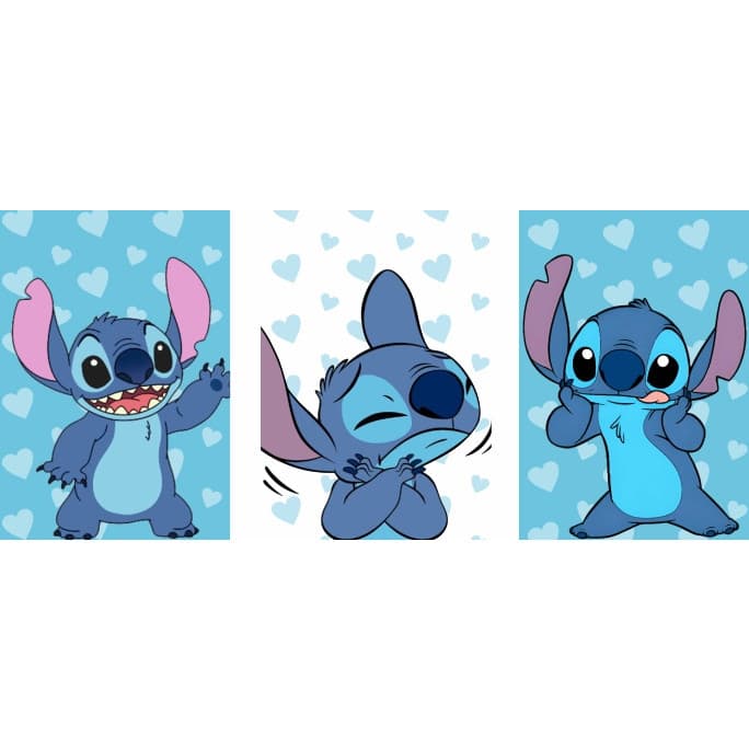KIT 3 Placas Stitch Quadro Decorativo Placa Decorativa