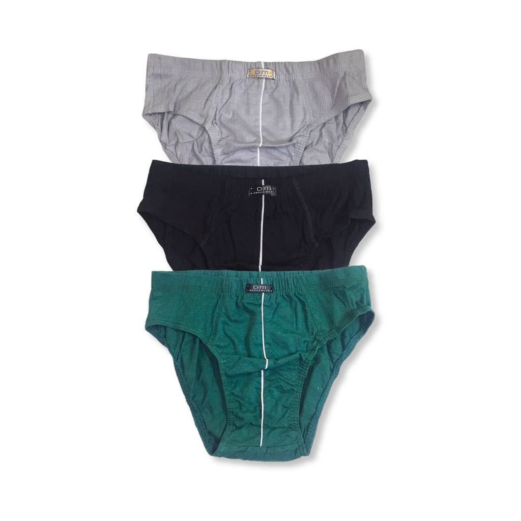 Kit 3 Cuecas Slip de Algodão Com Elástico Rebatido Dom Marco