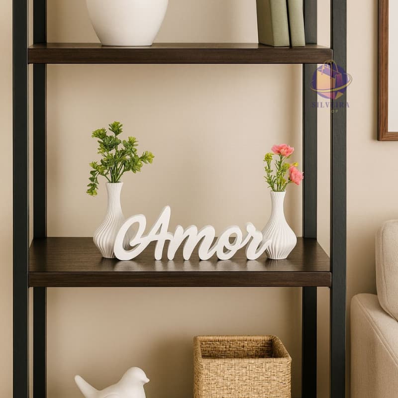 AMOR PALAVRA PARA  Decoração Sala Mesa Estante