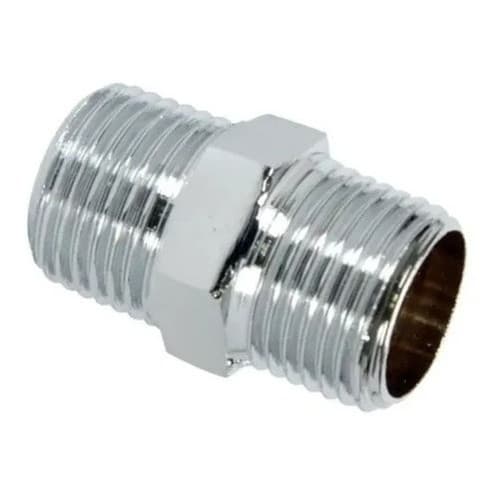 Niple Nipel  Cromado Latao 1/2x1/2 Rosca Externa