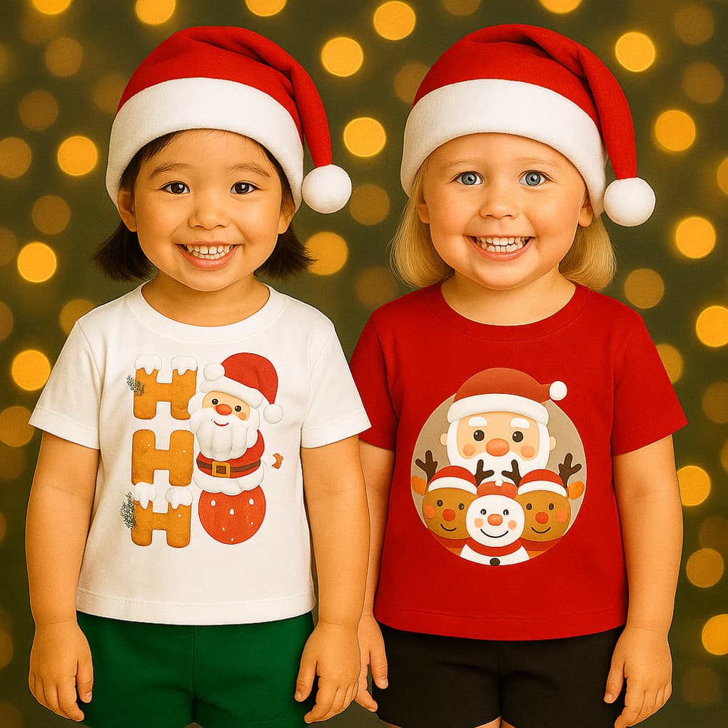 Kit 2 Conjuntos de Natal Infantil Feminino- Roupas de Natal para Meninas Infantil- Conjunto de Natal Menina