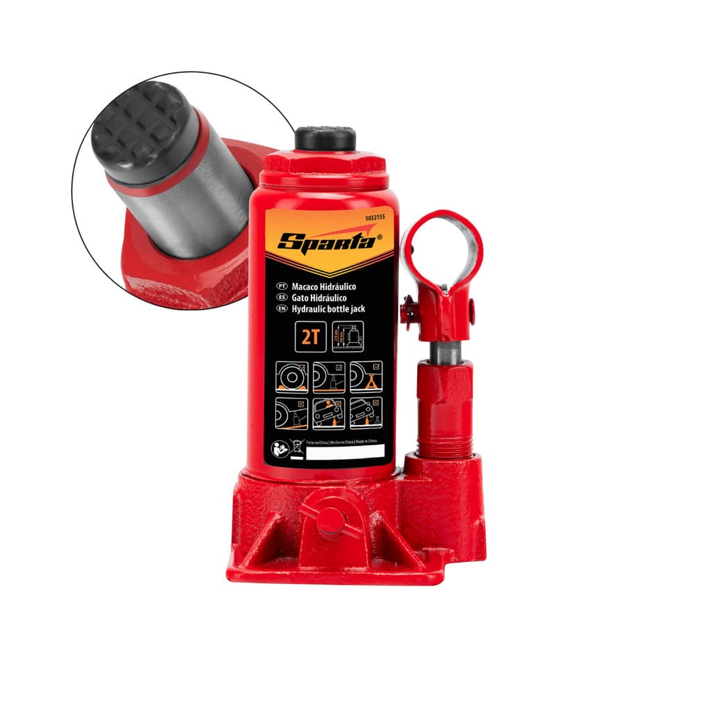 Macaco Hidráulico Tipo Garrafa 2 Toneladas Elevação 148–278mm Sparta
