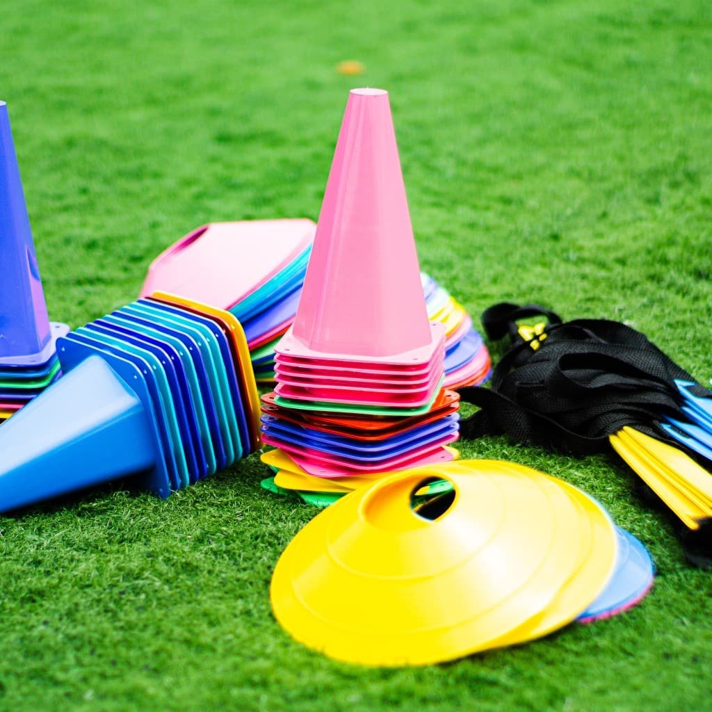 Kit Funcional Agilidade Completo 5 Cones, 5 Chapéus Chinês 1 Corda de Pular e 1 Escadinha Agilidade