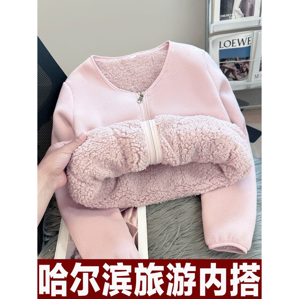 Halbin Extra grosso exclusivo viagem forro de lã interno feminino à prova de frio quente jaqueta à prova de lã roupa int
