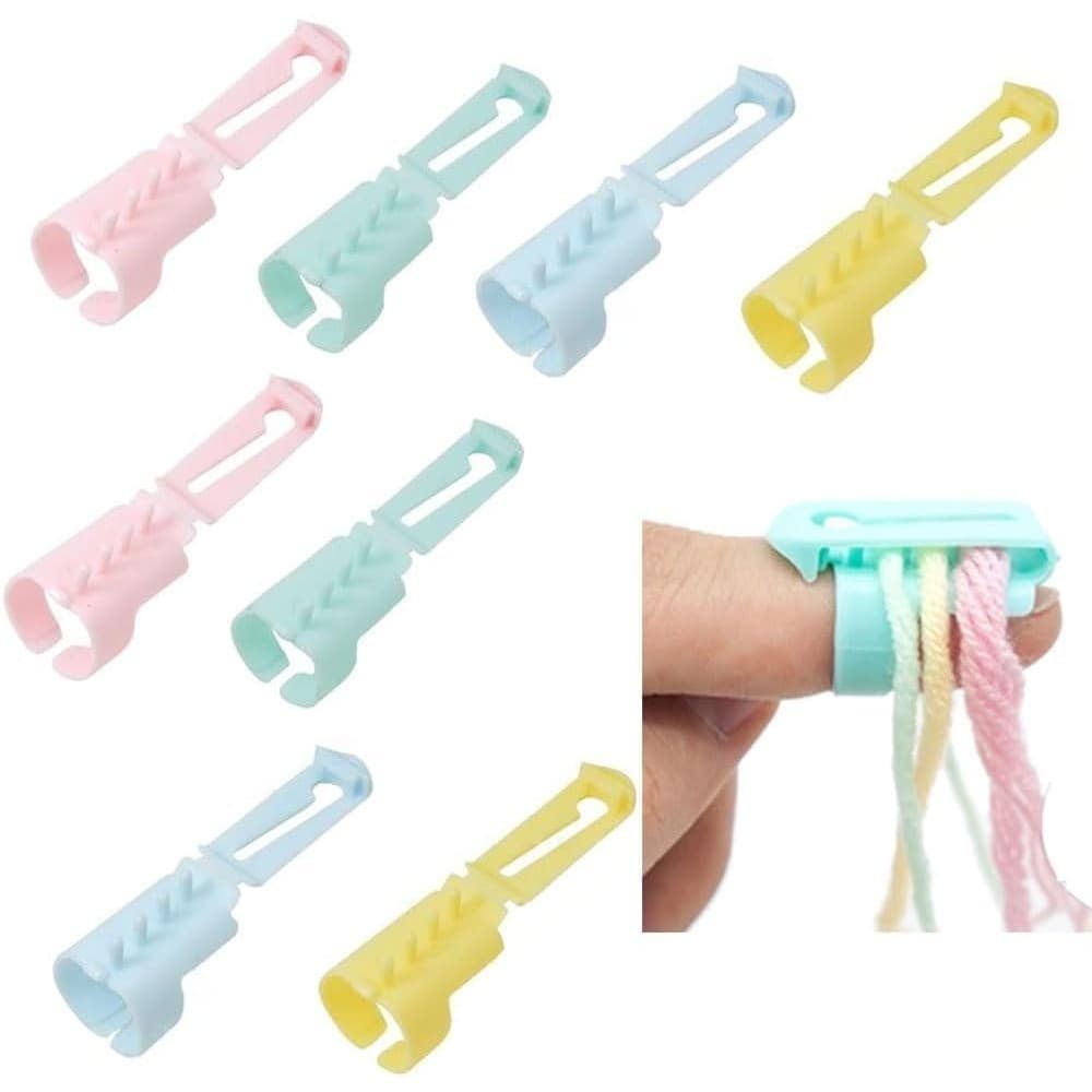 Guia De Fio De Crochê Anel Controle De Tensão Ferramenta De Suporte De Dedo Para Tricô Macrame Artesanato