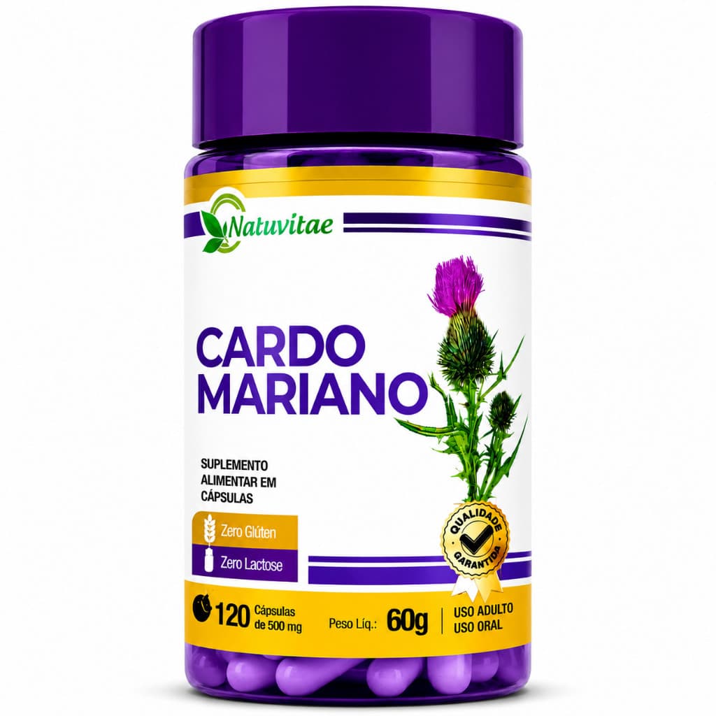 Natuvitae Silimarina Cardo Mariano 500mg 120 cápsulas apoio natural ao fígado