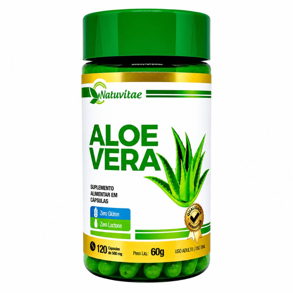Natuvitae Aloe Vera 120 Cápsulas 500mg | Detox, Imunidade, Pele Saudável e Regulação Intestinal