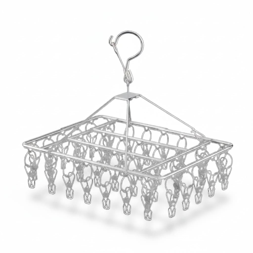 Varal Portátil Retrátil Inox Premium 40 Prendedores Para Roupas Íntimas e Delicadas Bebê