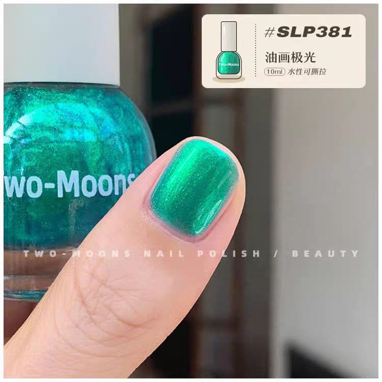 Pintura a óleo Aurora cor twomoons esmalte à base de água nórdico polarizado cor verde Manicure sem cozimento rasgável