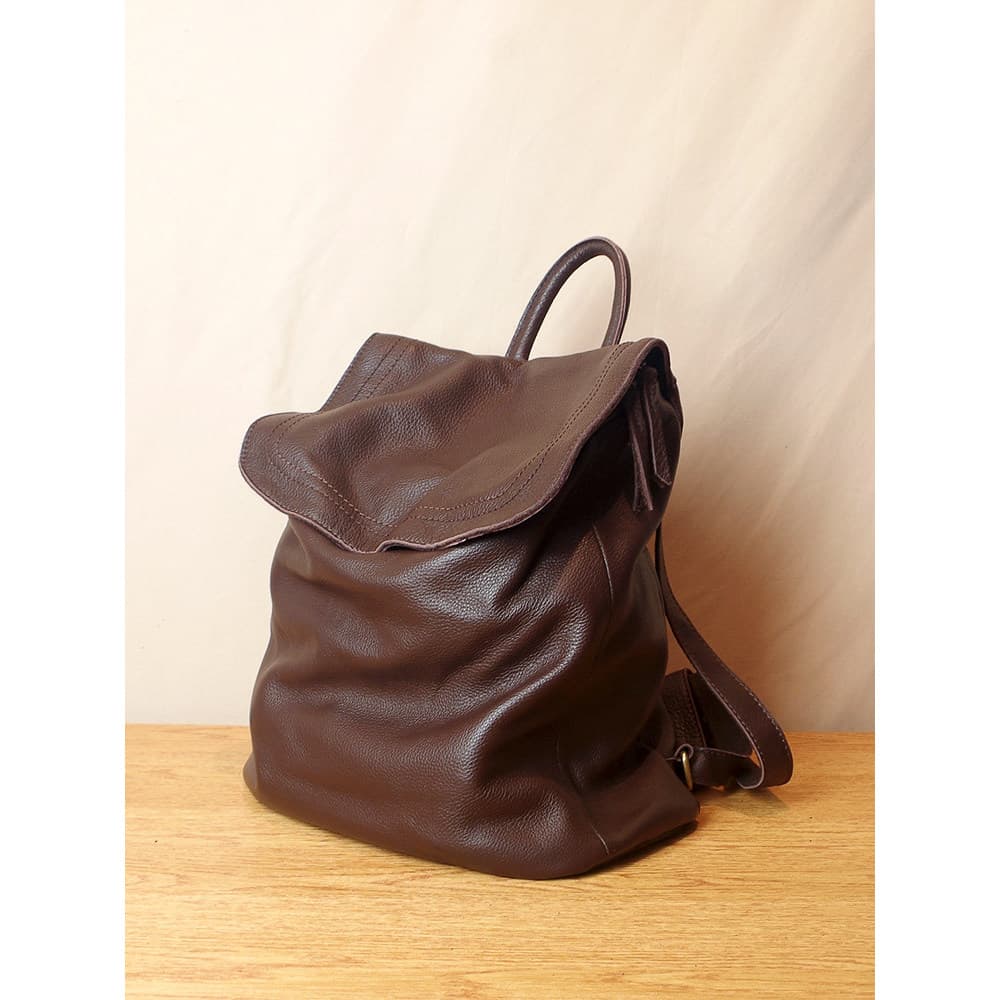 Simples mochila de couro genuíno feminina grande capacidade senhoras mochila primeira camada de couro feminino saco de v