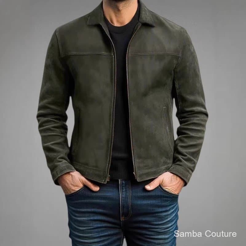 Jaqueta masculina, estilo business slim-fit europeu e americano, jaqueta de camurça de alta qualidade, jaqueta de aviado