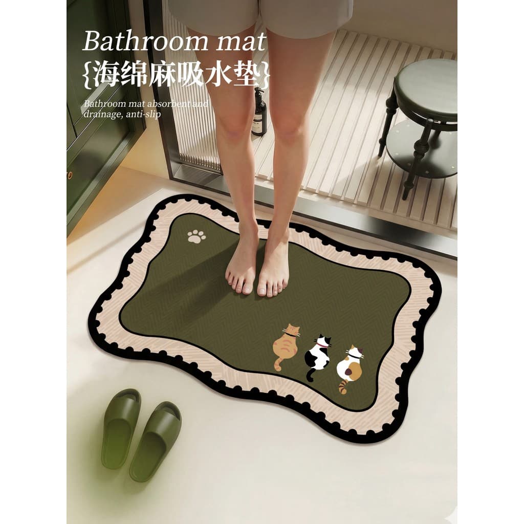 Tapete de banheiro 2026 novo estilo antiderrapante absorvente de água de secagem rápida porta do banheiro entrada toalet
