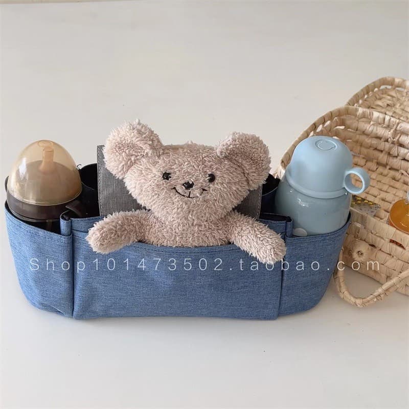 Bolsa para carrinho de bebê, bolsa de armazenamento para carrinho de bebê, multifuncional, grande capacidade, bolsa susp
