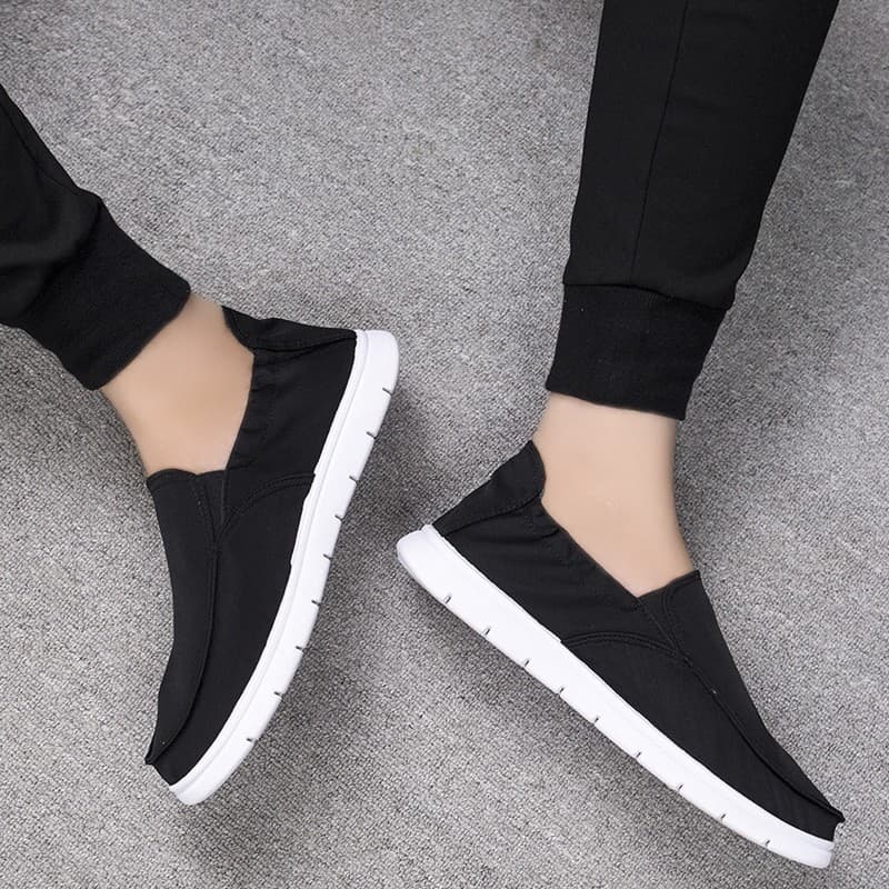 Velho pequim sapatos de pano masculino primavera outono respirável sola macia Casual preguiçoso pessoas um passo 2024 no