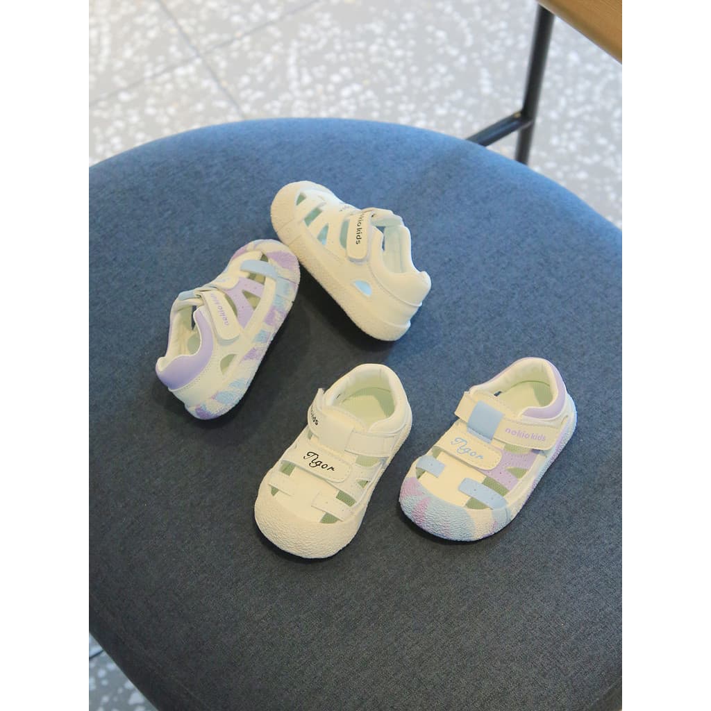Verão novo estilo sandálias do bebê meninos meninas crianças Baotou sapatos de praia verão da criança sapatos sola macia