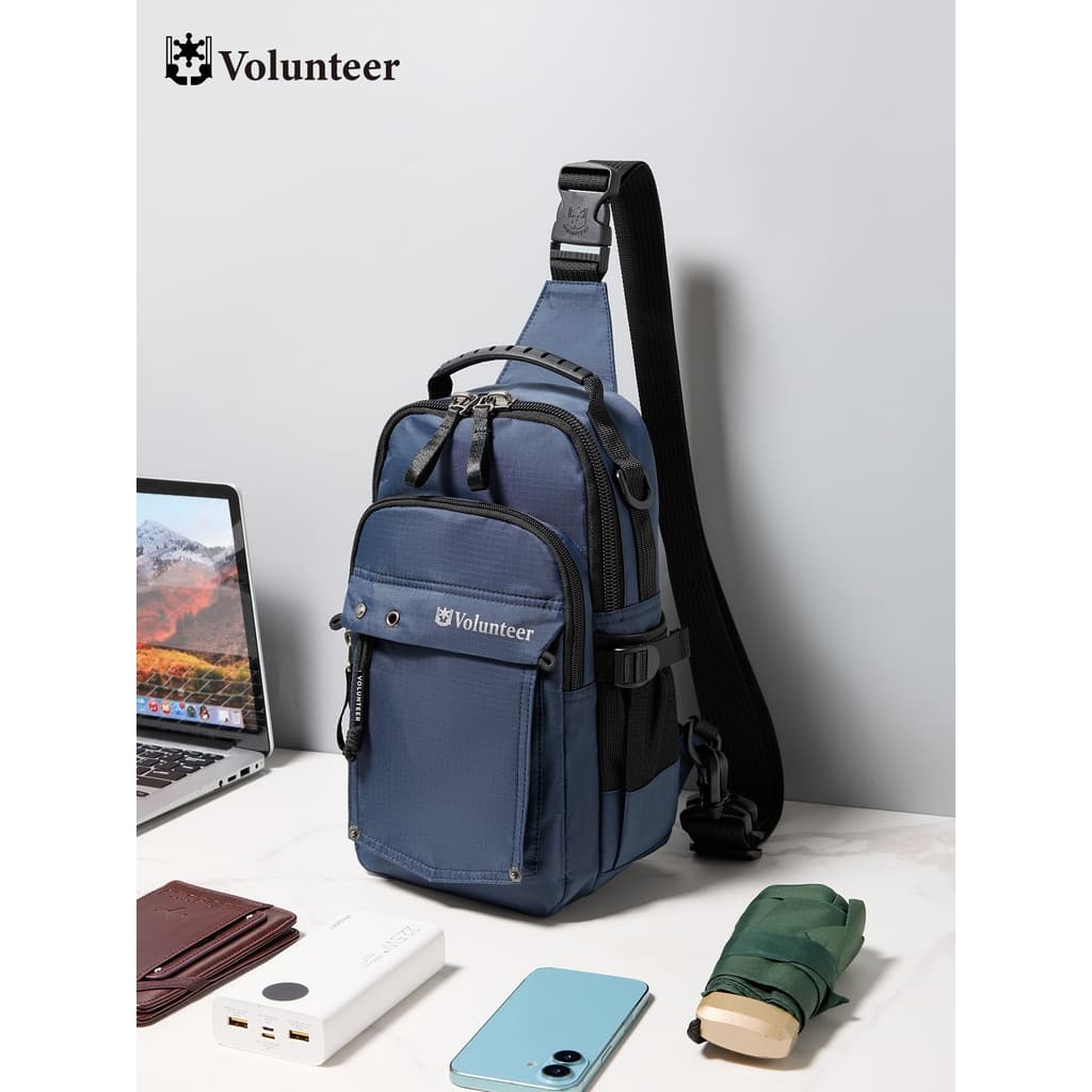 Voluntário multifuncional saco de peito masculino grande capacidade saco do mensageiro ao ar livre Commuter bolsa de omb