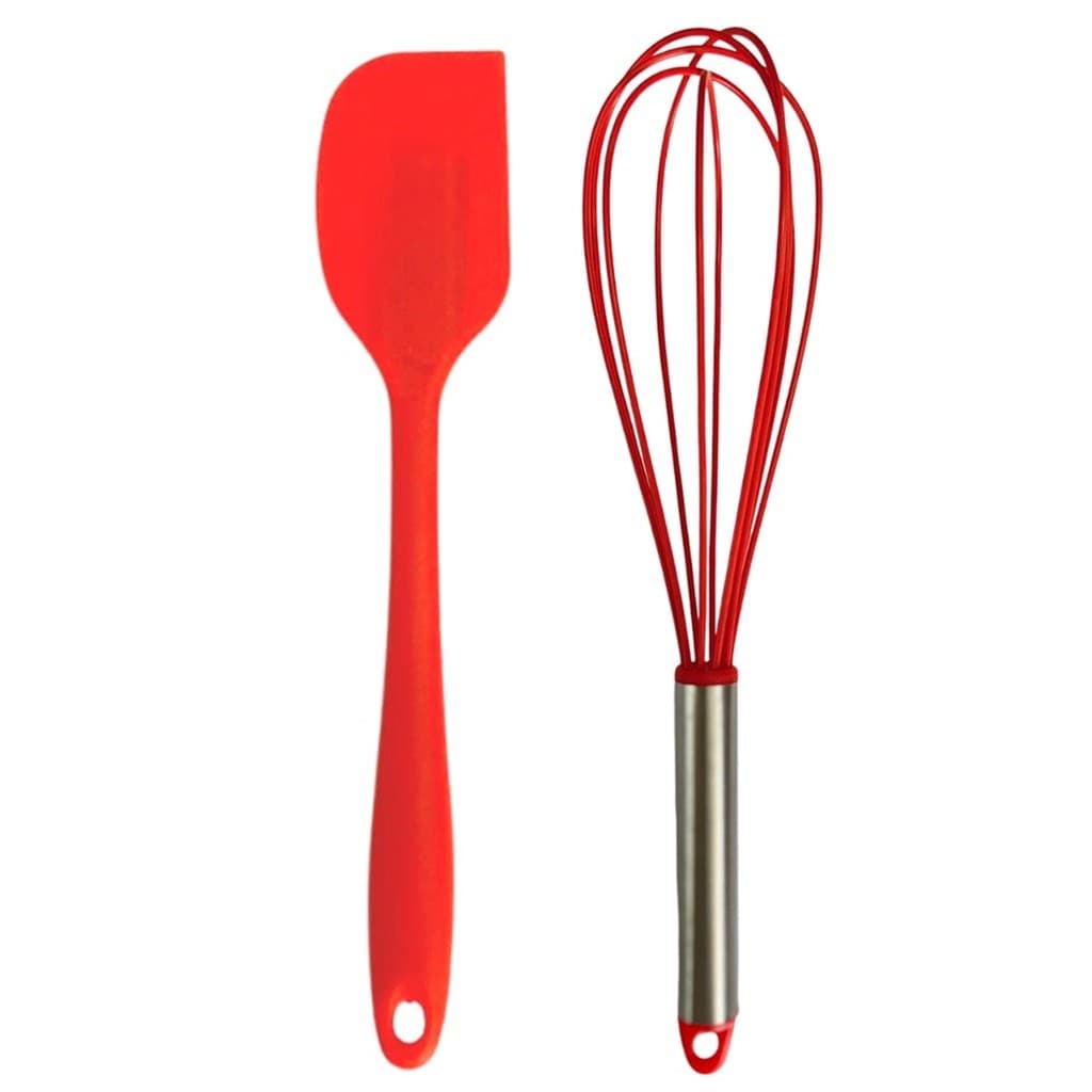 Utensílio Espátula Batedor De Ovos Fue Fuet 2 Peças Vermelho