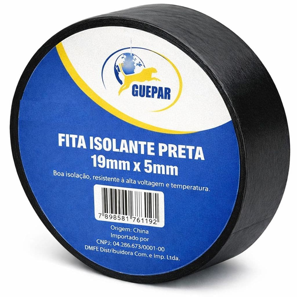 Fita Isolante Preta Guepar 19mm X 5m