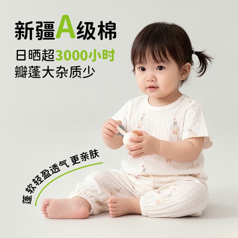 Camiseta infantil bebê classe a manga curta puro algodão desossado topo verão estilo fino Loungewear meninos meninas omb