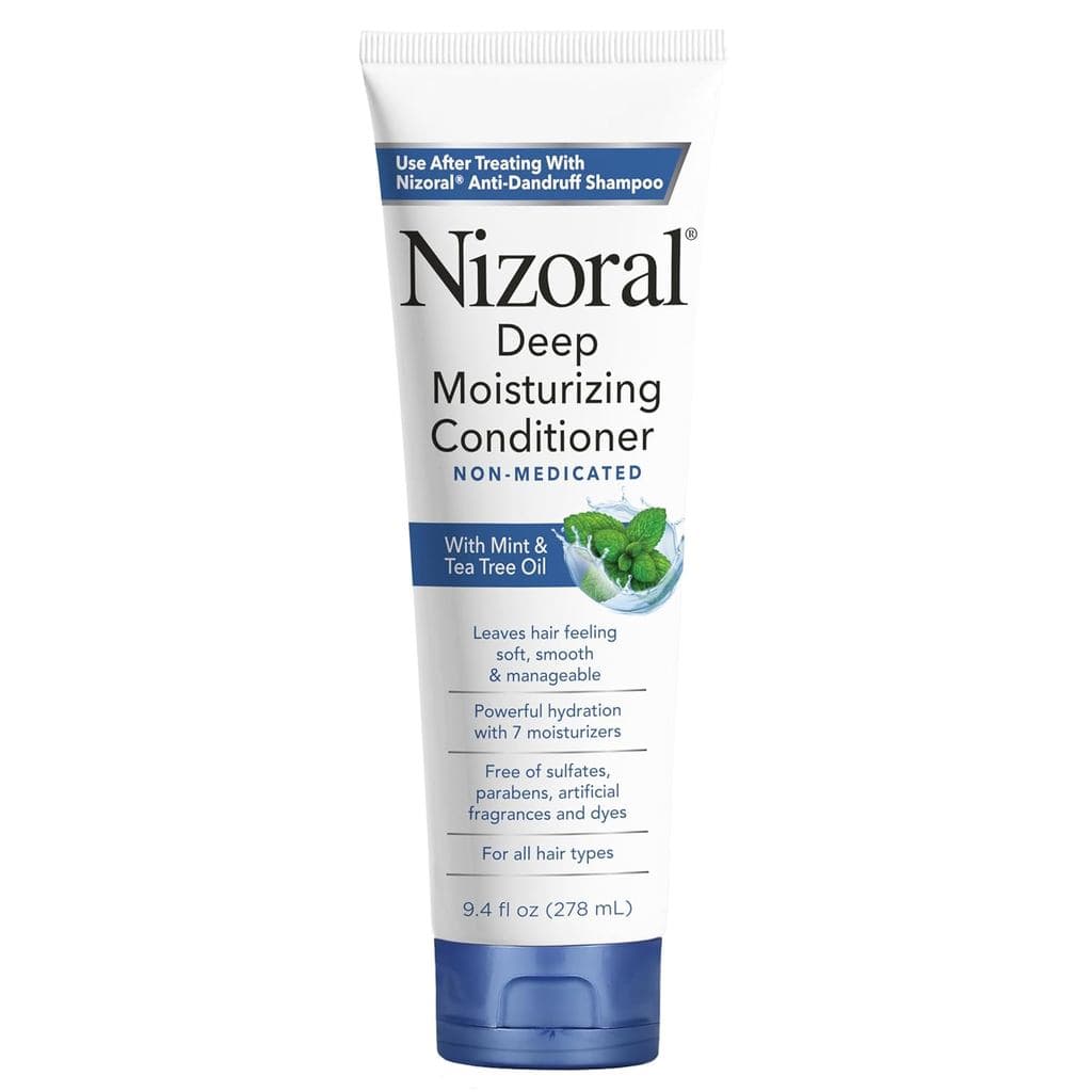 Condicionador Hidratante Profundo Nizoral, 9,4 oz, Condicionador Anticaspa com Óleo de Menta e Tea Tree, Livre de Sulfat