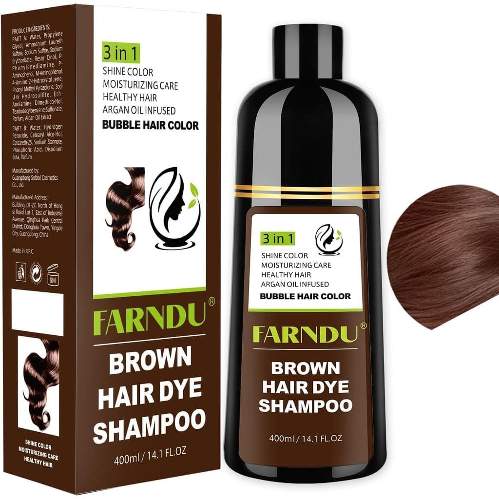 Shampoo Tonalizante para Cabelos Castanhos para Mulheres e Homens, Ingredientes Naturais à Base de Ervas, Shampoo para C