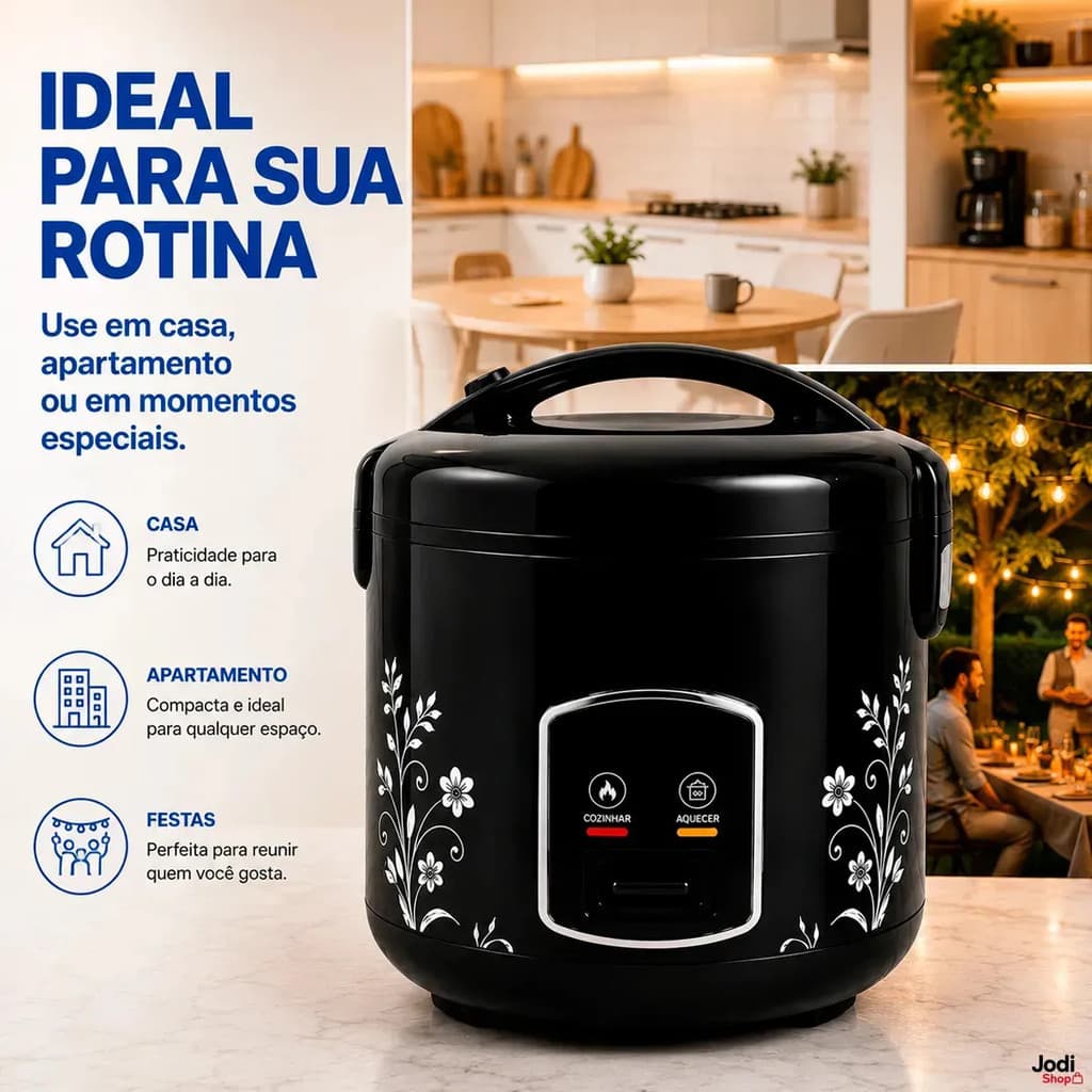 Panela Elétrica De Arroz Compacta 1 Litro Com Função Cozinhar E Manter Aquecido